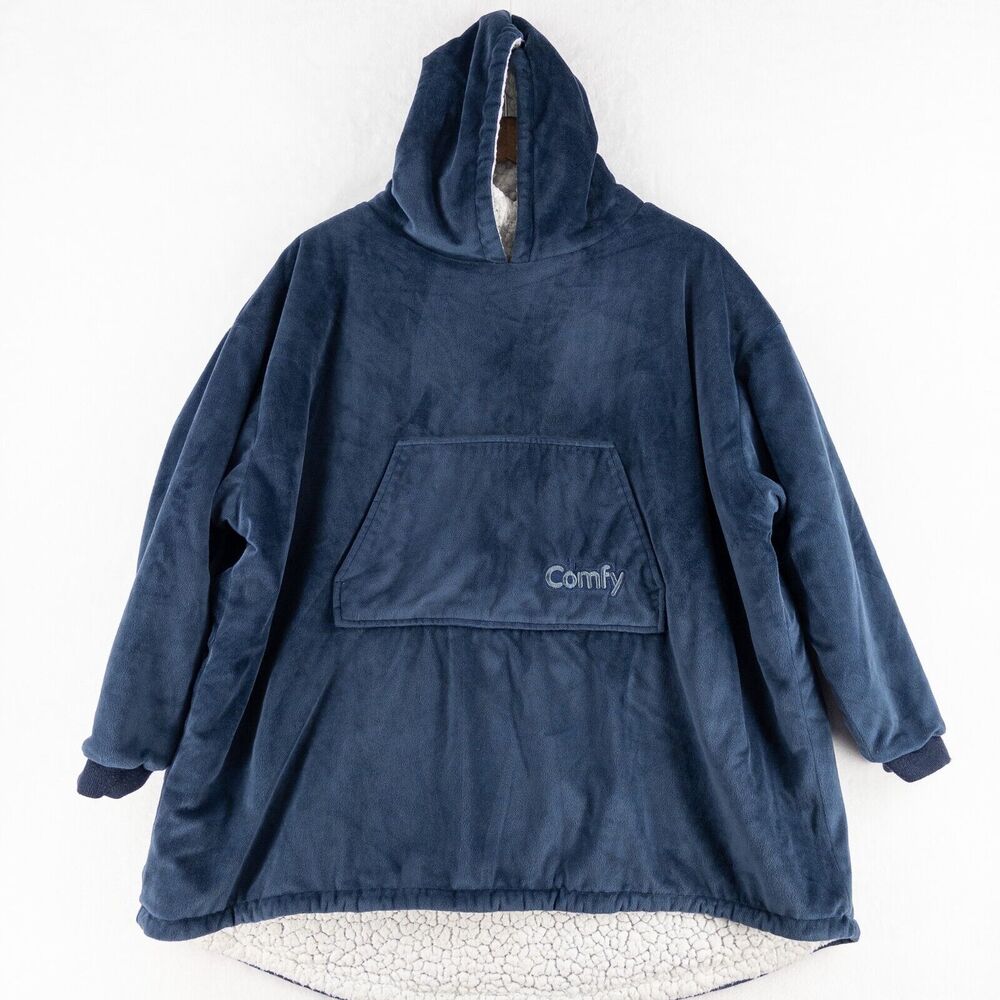 Comfy Jr. Youth Size Oversized Blue Blanket Sherpa One Size Hood